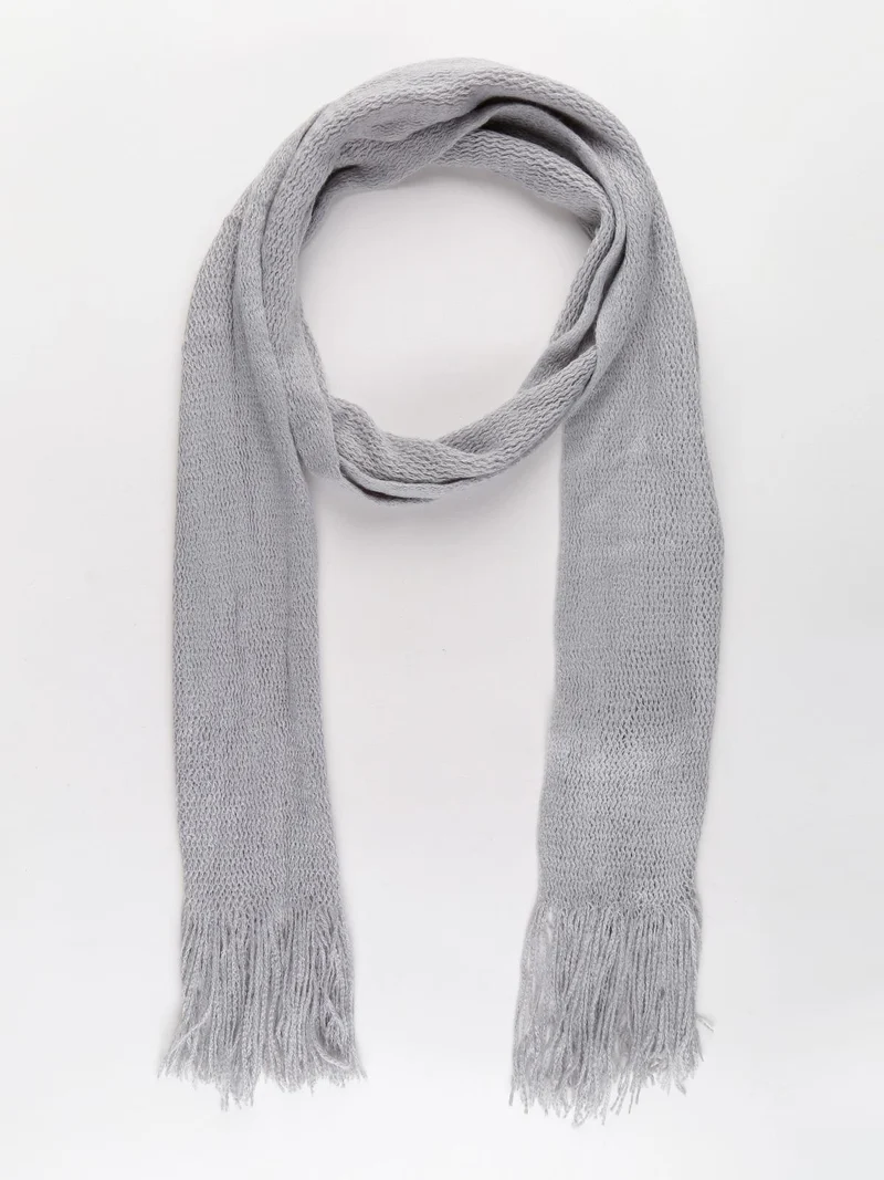 Sciarpa con frange - grigio