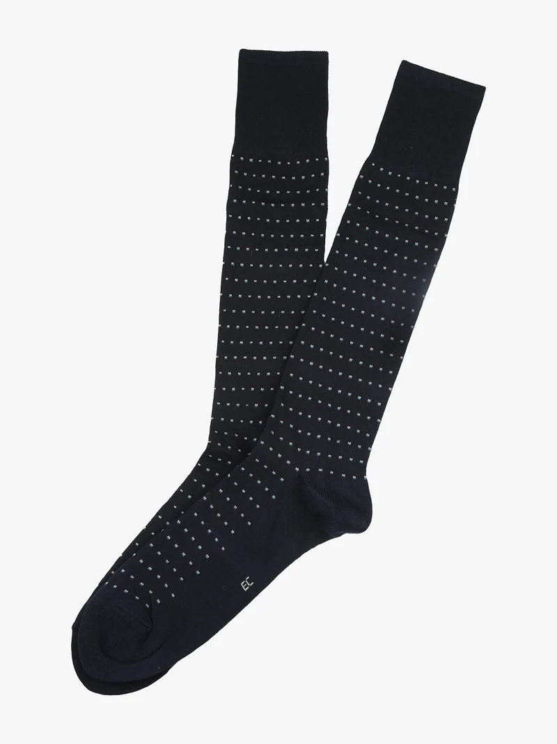 Calze lunghe da uomo in caldo cotone - blu scuro
