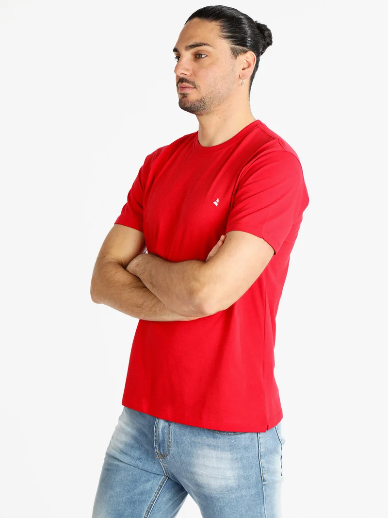 T-shirt uomo manica corta in cotone - rosso