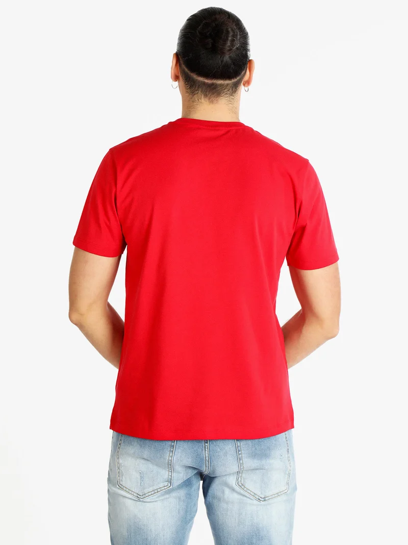 T-shirt uomo manica corta in cotone - rosso