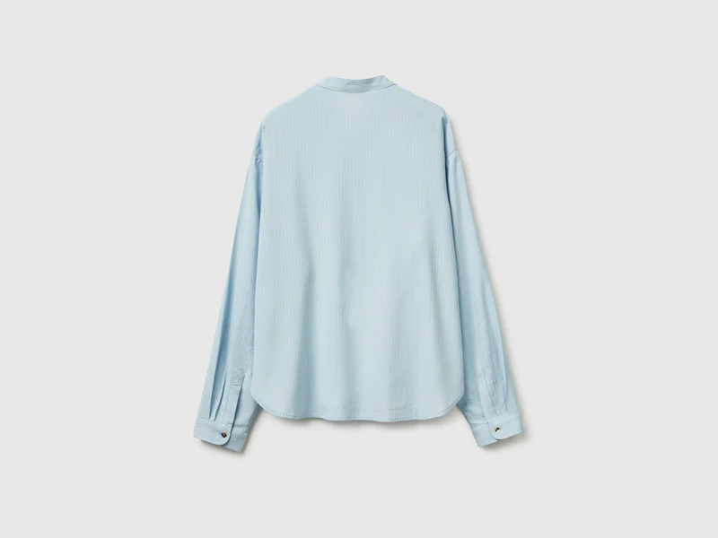 Gestreifte Bluse mit Stehkragen