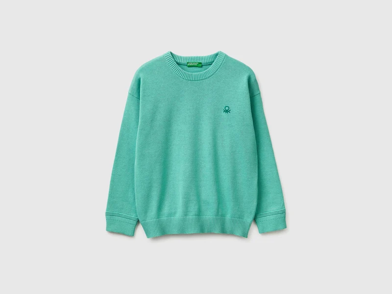 Pullover aus Bio-Baumwolle mit Rundhalsausschnitt