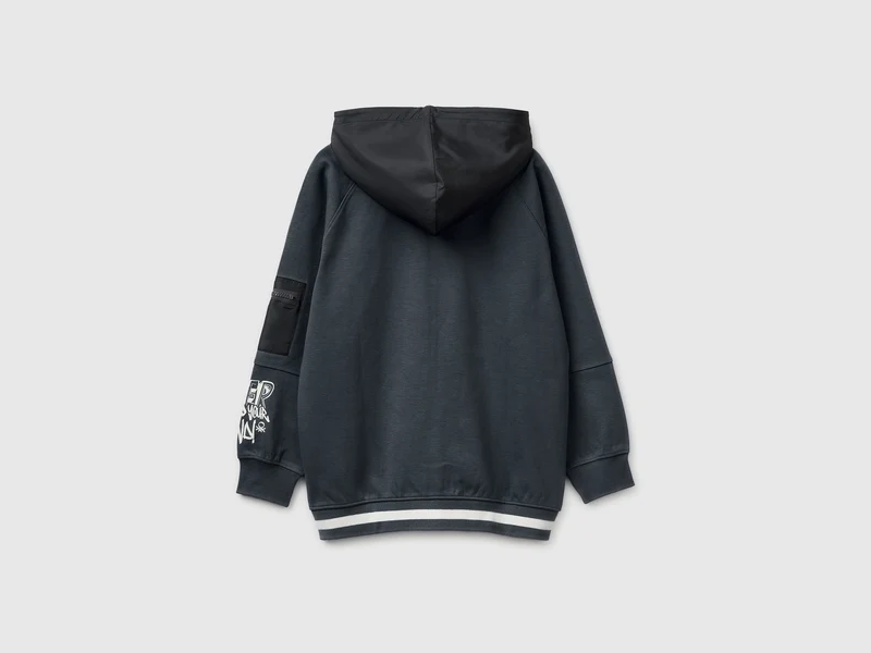 Offenes Sweatshirt mit Nyloneinsätzen