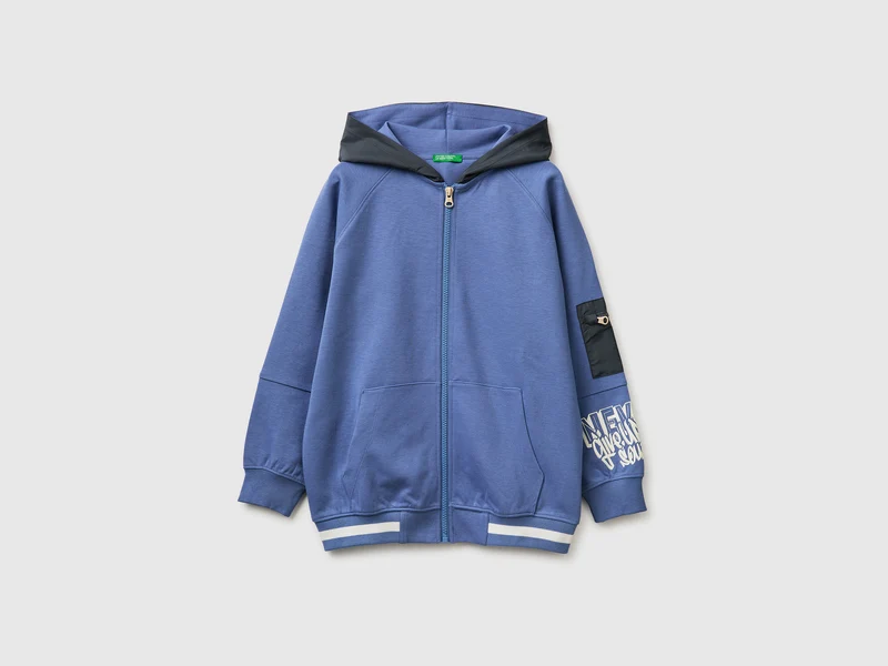 Offenes Sweatshirt mit Nyloneinsätzen