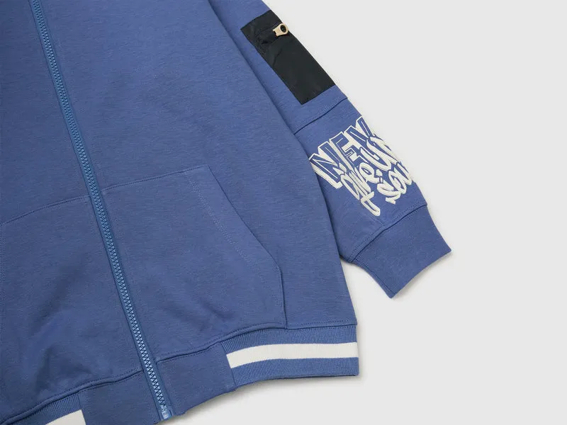 Offenes Sweatshirt mit Nyloneinsätzen
