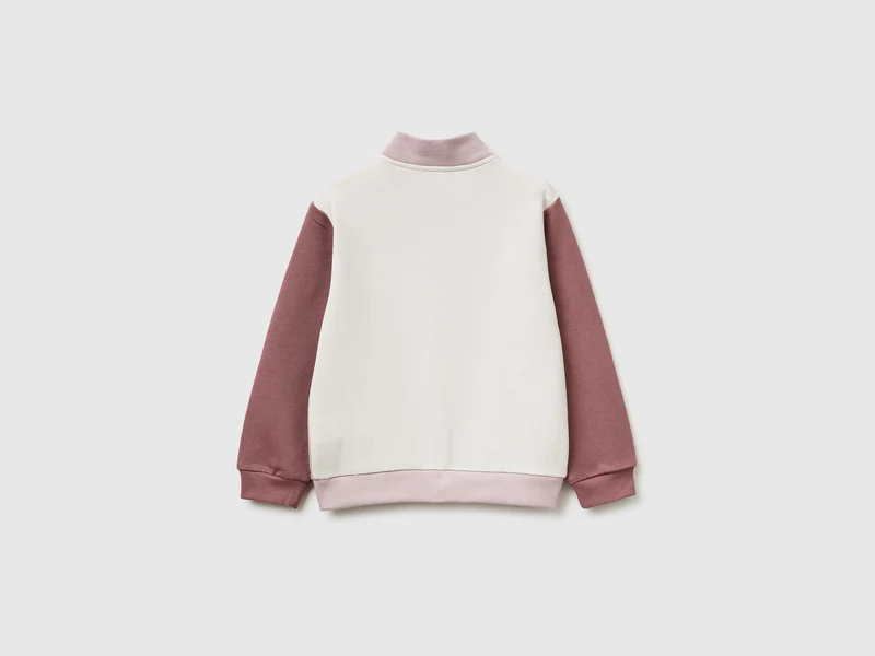 Sweatshirt mit Reißverschluss und Aufdruck