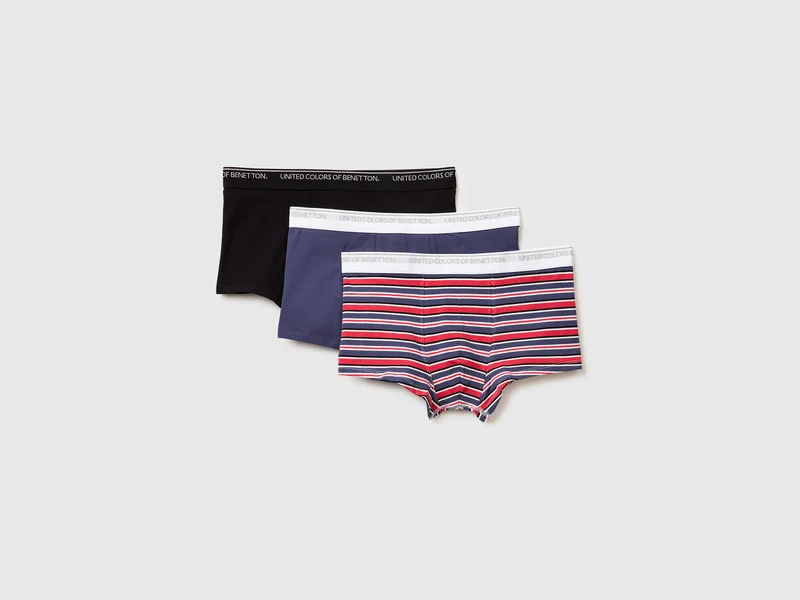 Drei Boxershorts aus dehnbarer Bio-Baumwolle