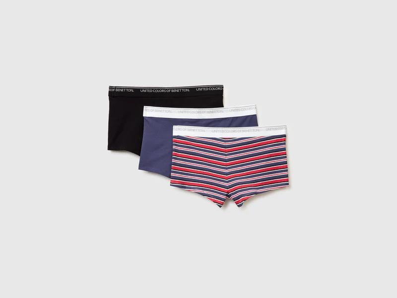 Drei Boxershorts aus dehnbarer Bio-Baumwolle