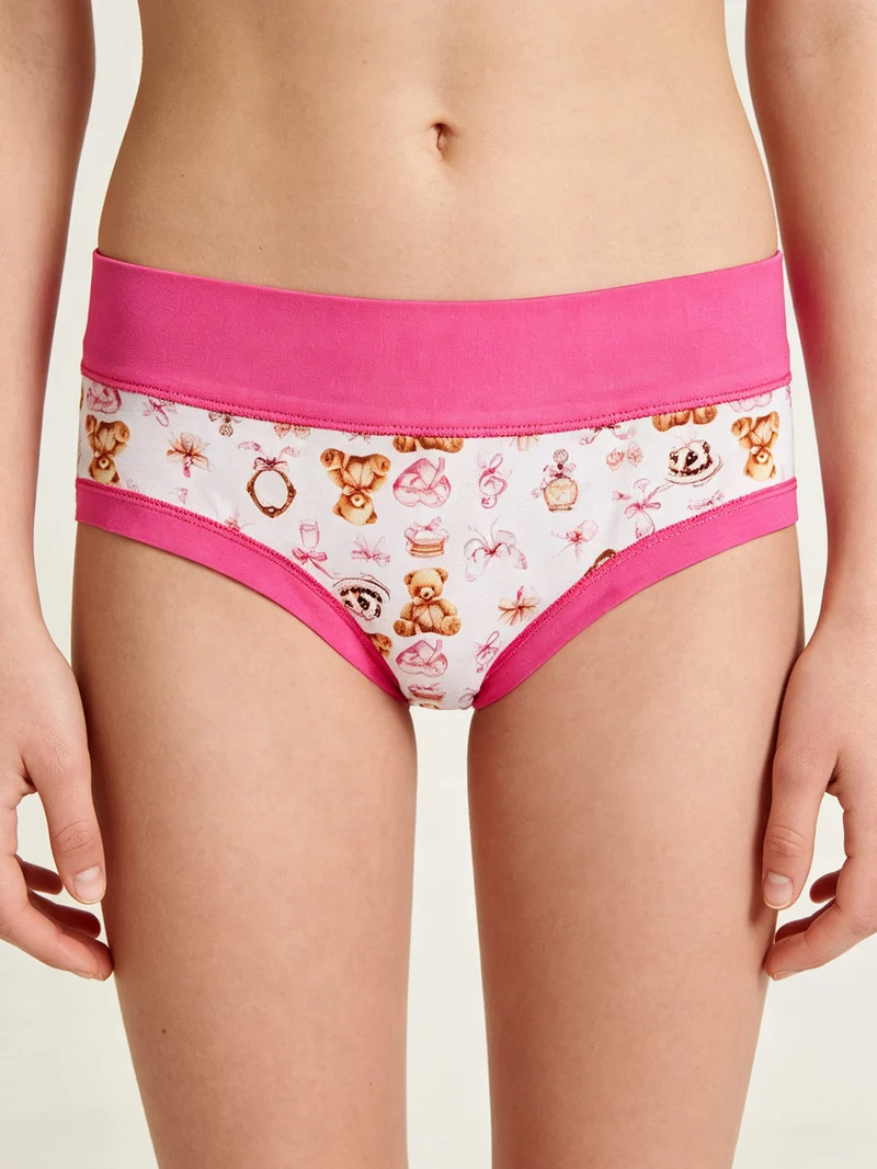 Slip da bambina in cotone - fucsia