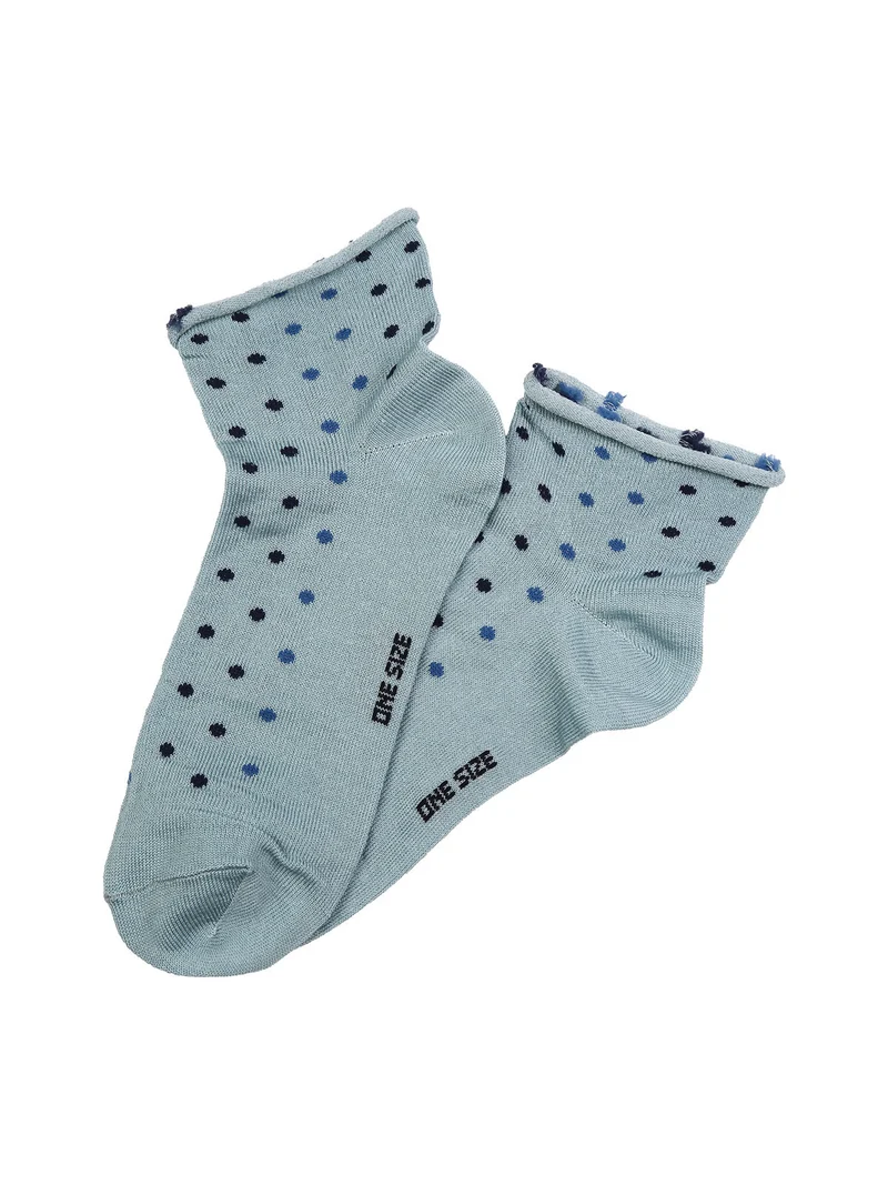 Calze corte da donna a pois - acqua marina