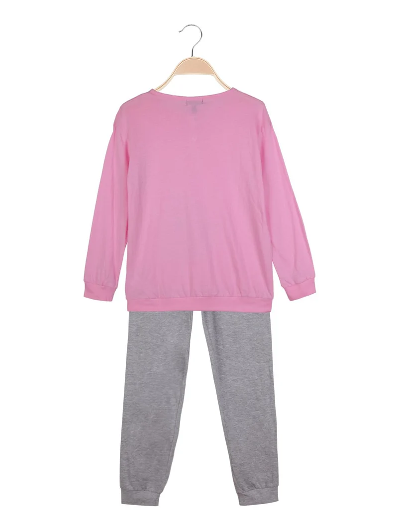 Pigiama lungo in cotone bambina - rosa