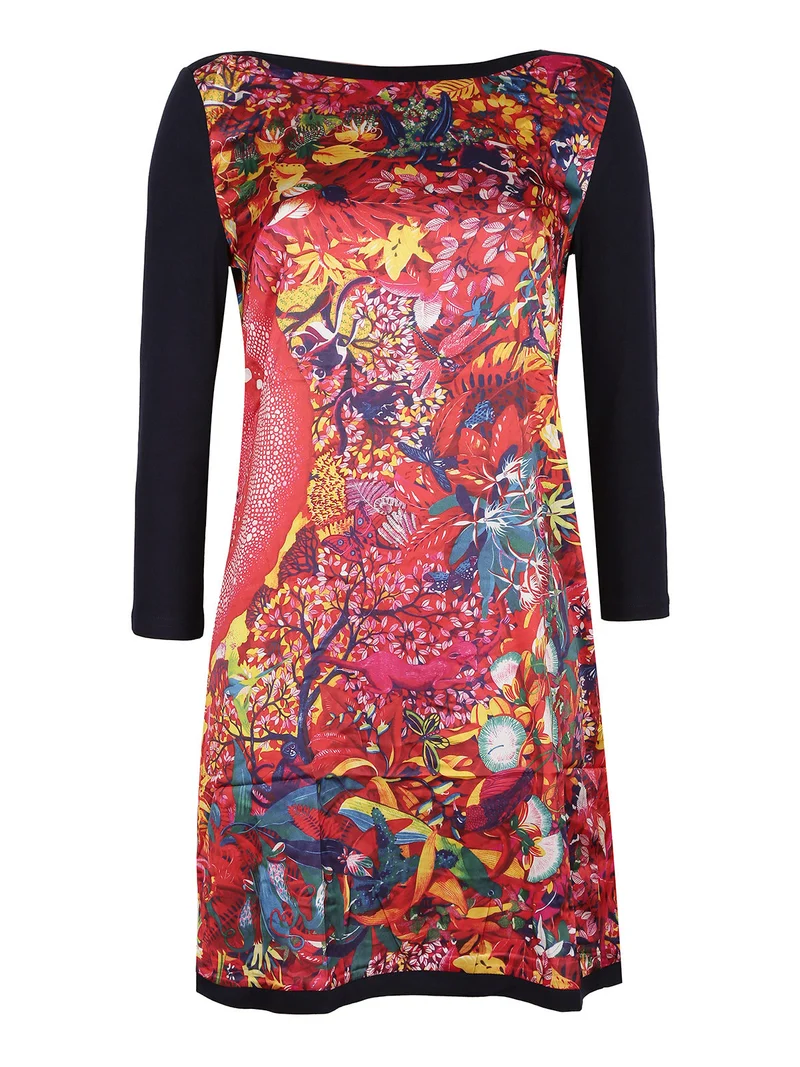 Vestito floreale donna a manica lunga - multicolore
