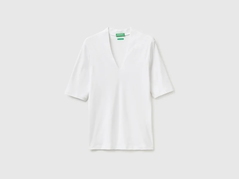 Schmal geschnittenes T-Shirt aus langfaseriger Baumwolle