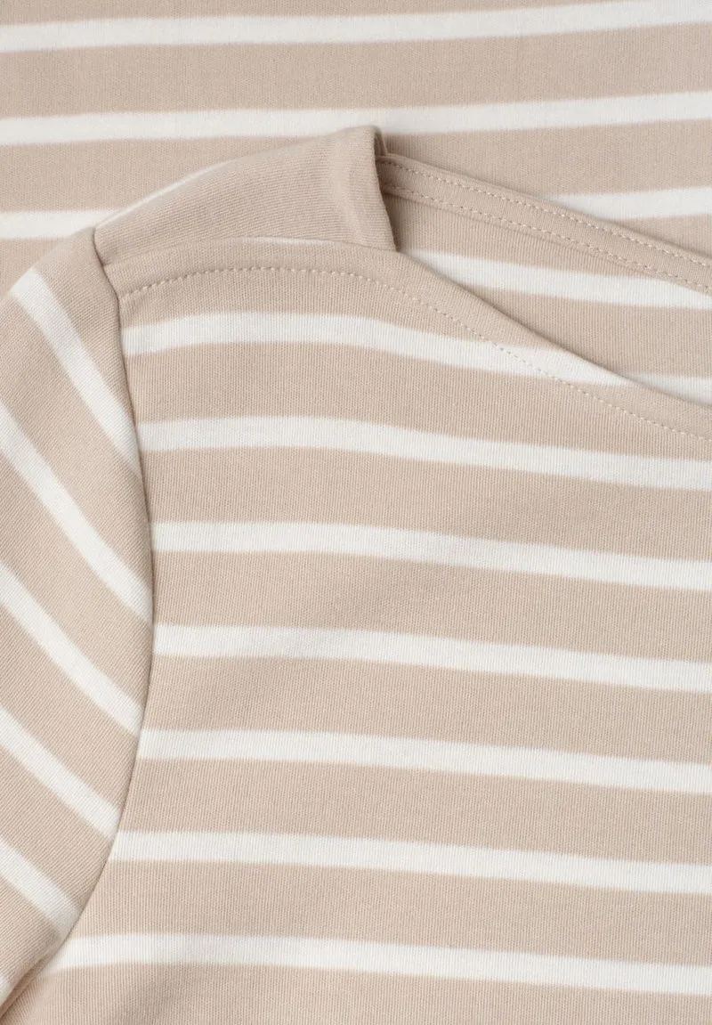3/4-Arm Shirt mit U-Boot-Ausschnitt