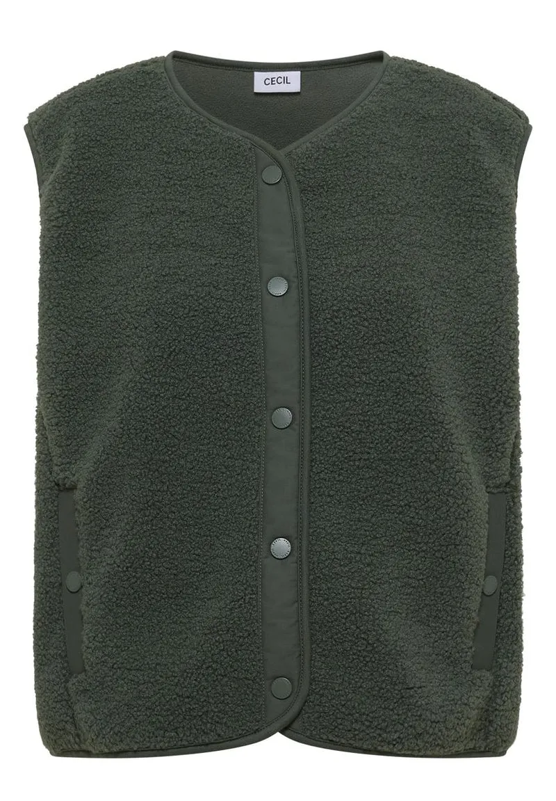 Teddy-Weste mit Softshelldetails