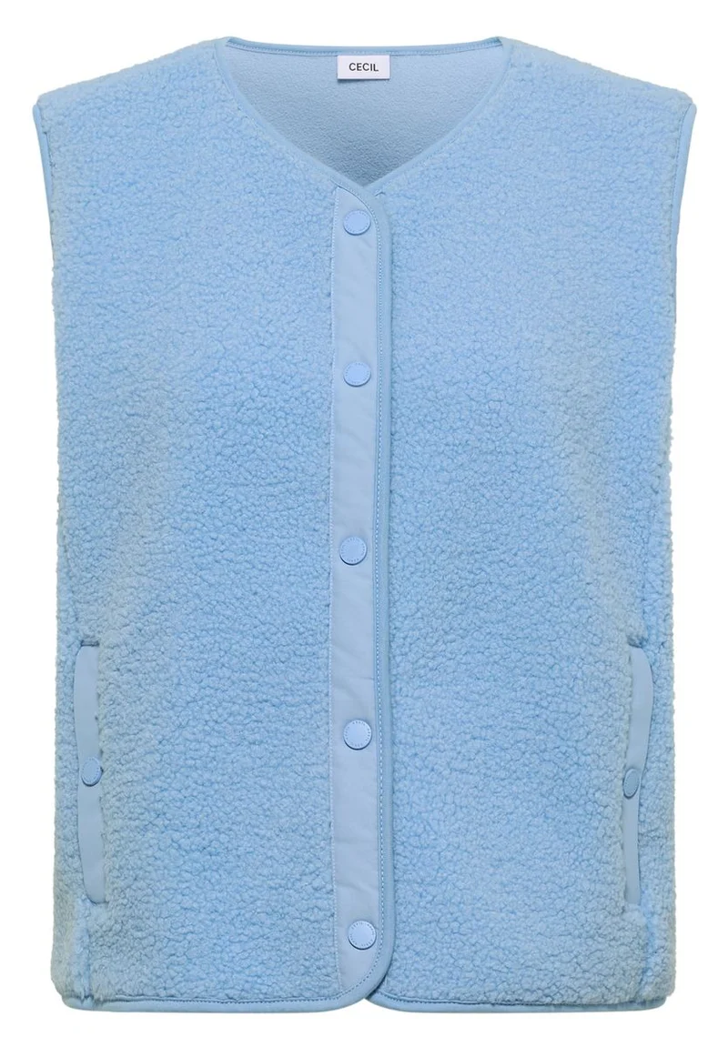 Teddy-Weste mit Softshelldetails
