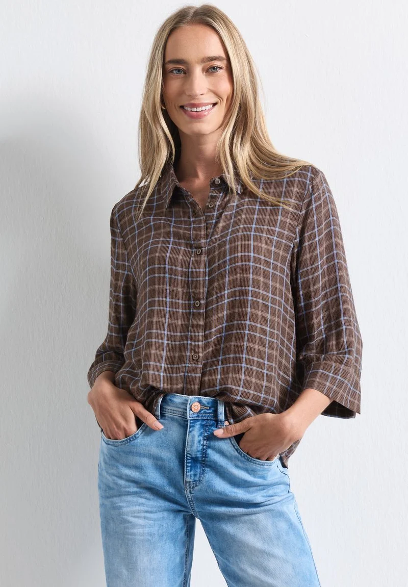 3/4-Arm Hemdbluse mit Muster