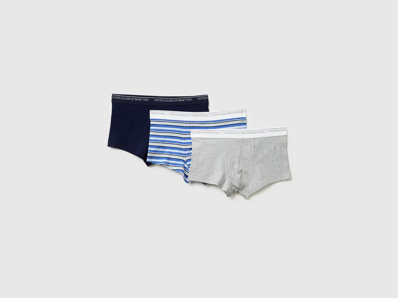 Drei Boxershorts aus dehnbarer Bio-Baumwolle