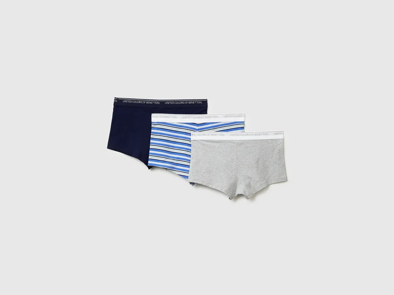Drei Boxershorts aus dehnbarer Bio-Baumwolle