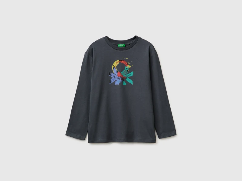 Bio-Baumwoll-T-Shirt mit Logodruck
