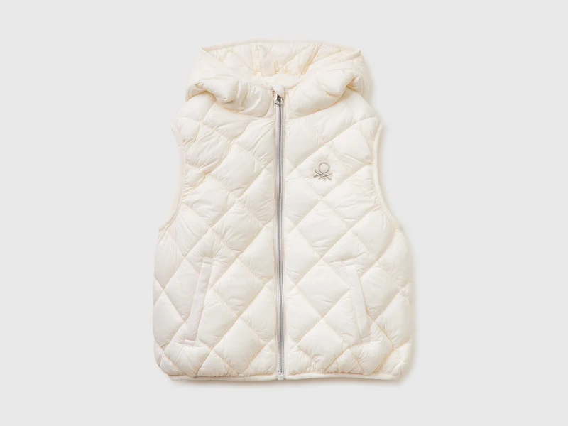 Ärmellose Daunenjacke mit Kapuze
