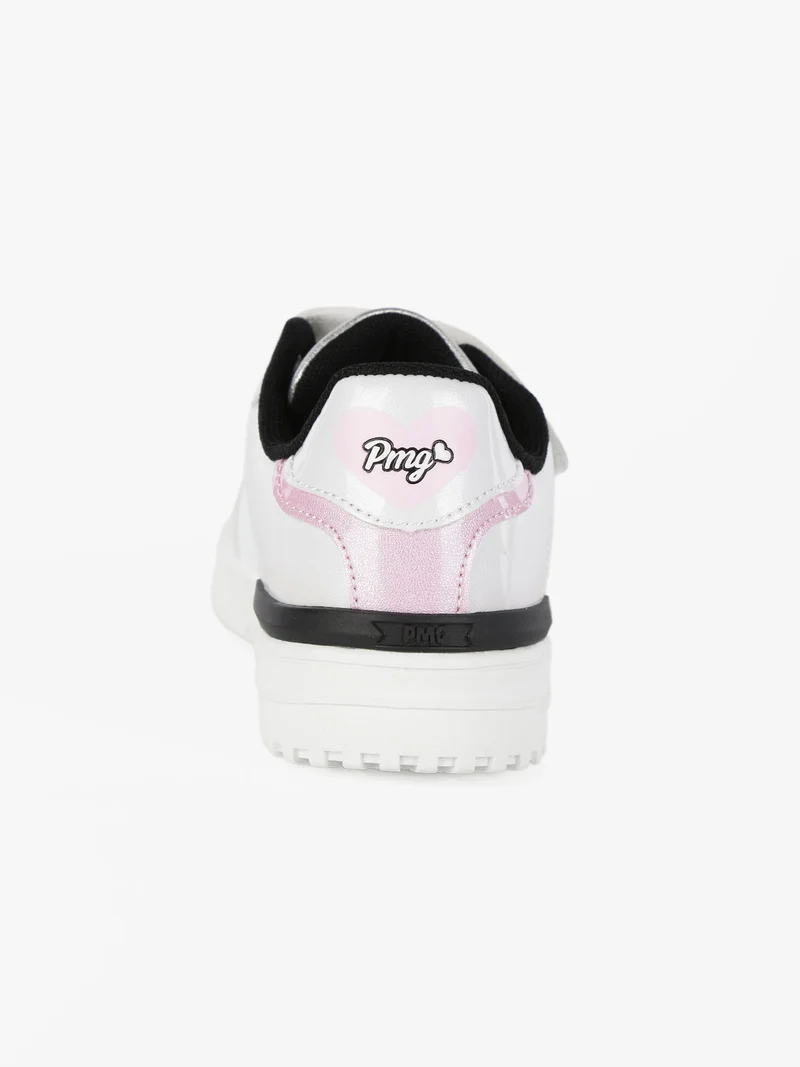 Sneakers da bambina con strappo - bianco