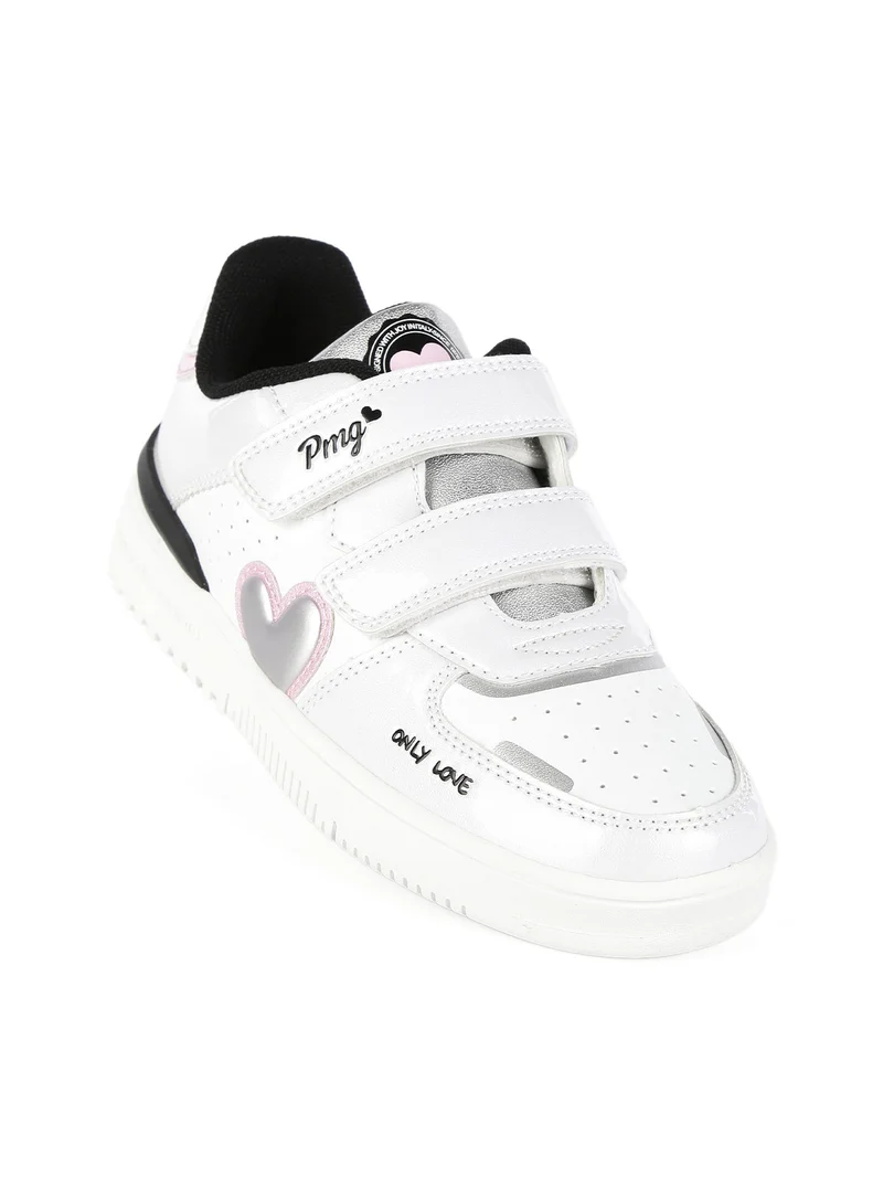 Sneakers da bambina con strappo - bianco