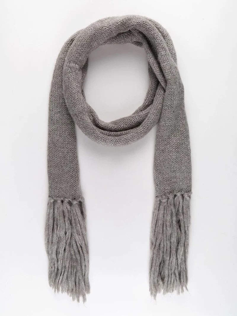 Sciarpa in maglia con frange - beige