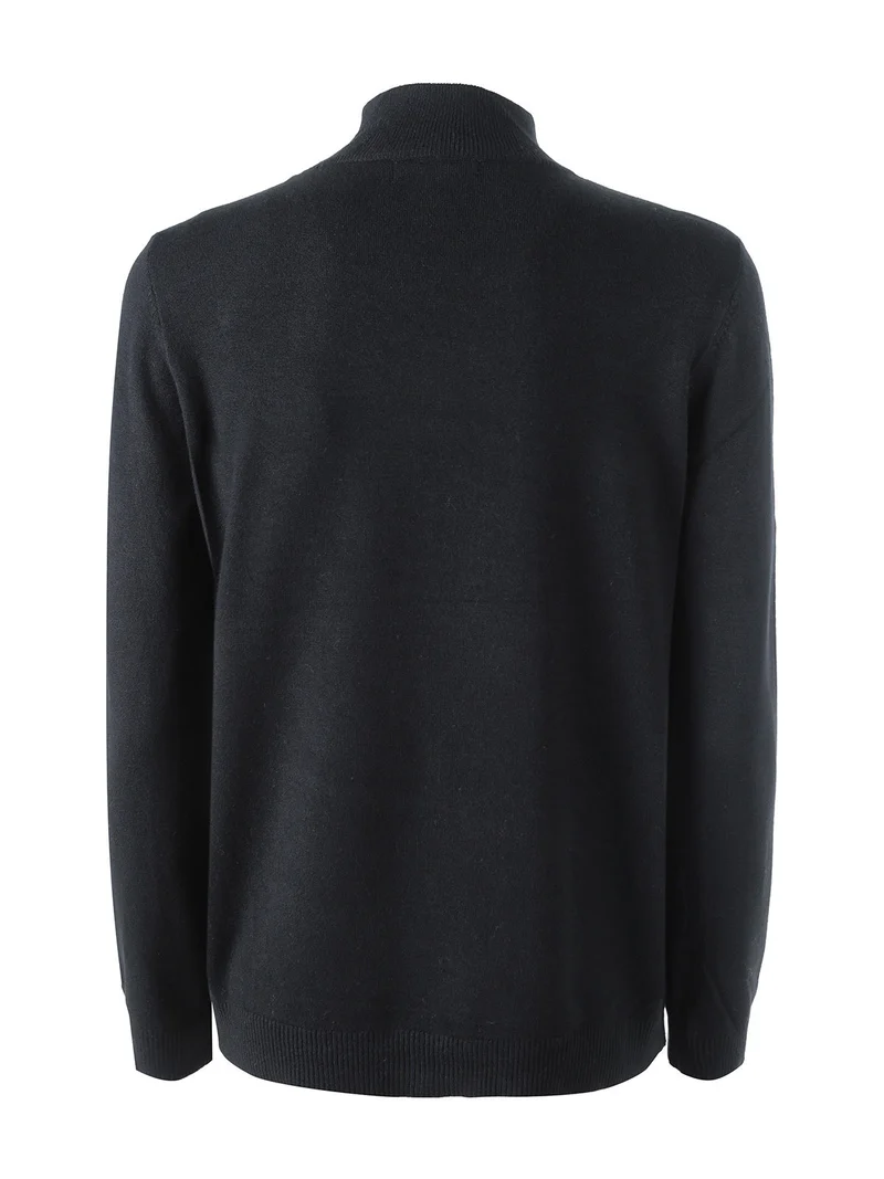 Pullover donna a lupetto in maglia - nero