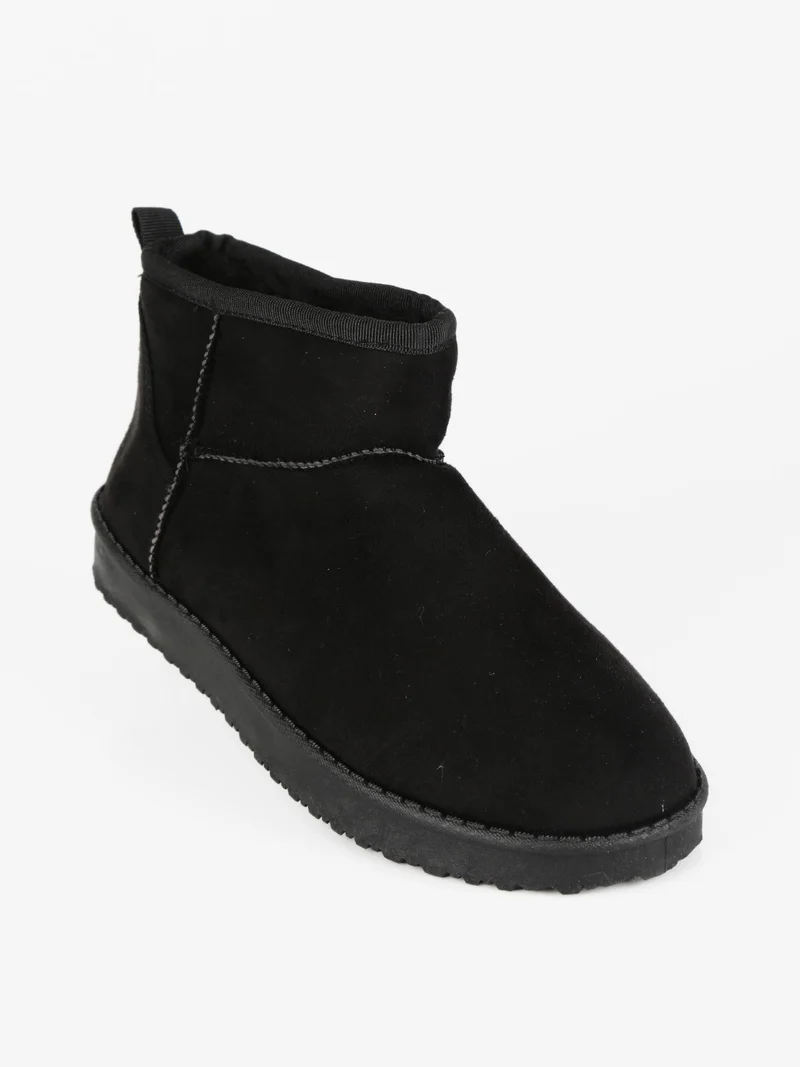 Stivaletti imbottiti con pelo da donna - nero