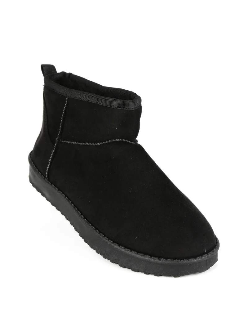 Stivaletti imbottiti con pelo da donna - nero