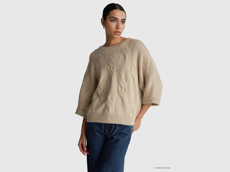Pullover aus reinem Kaschmir mit Rautenmuster