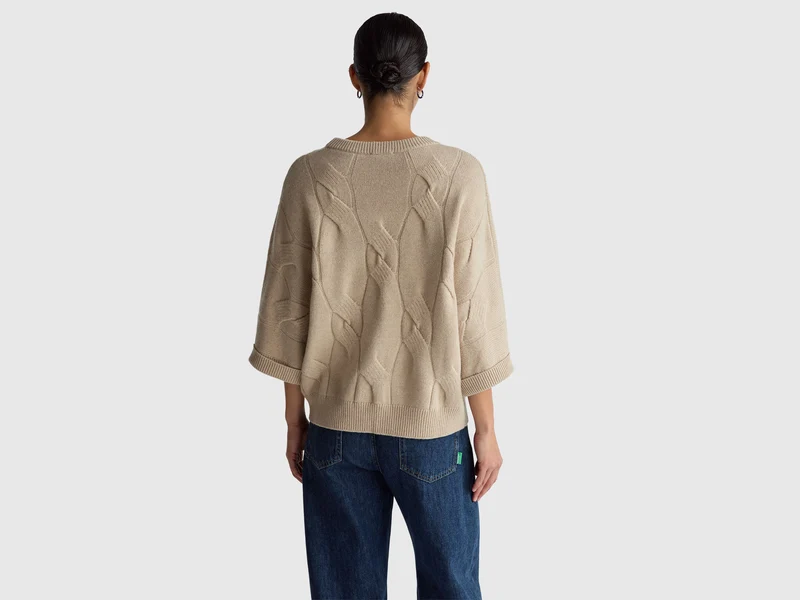 Pullover aus reinem Kaschmir mit Rautenmuster