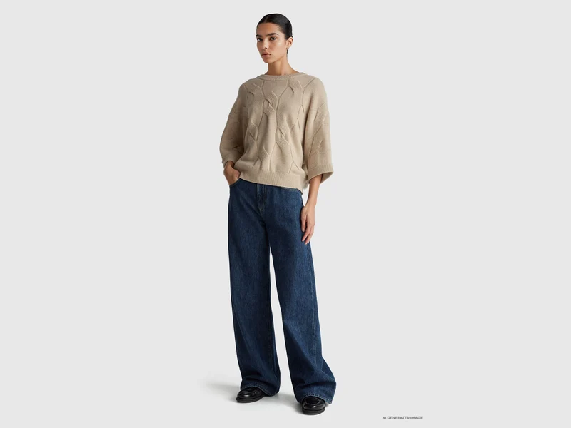 Pullover aus reinem Kaschmir mit Rautenmuster