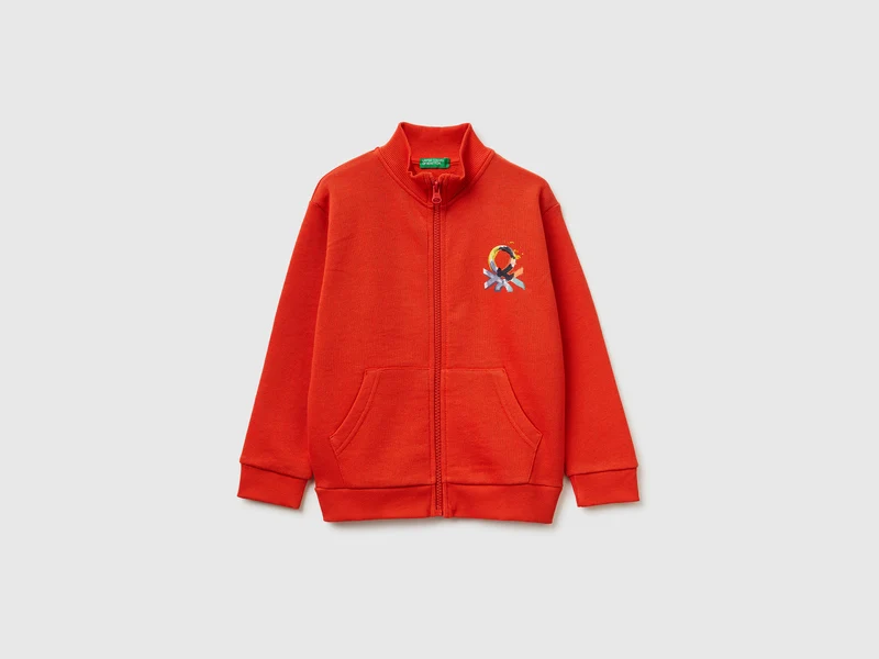 Sweatshirt aus Bio-Baumwolle mit Reißverschluss
