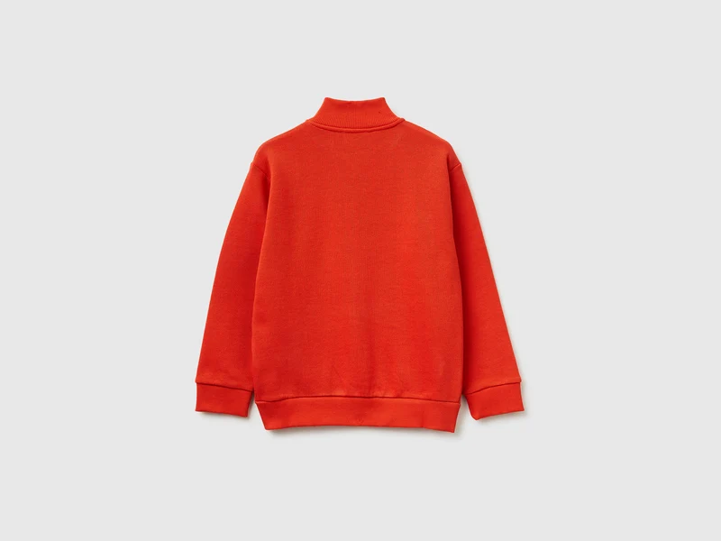 Sweatshirt aus Bio-Baumwolle mit Reißverschluss