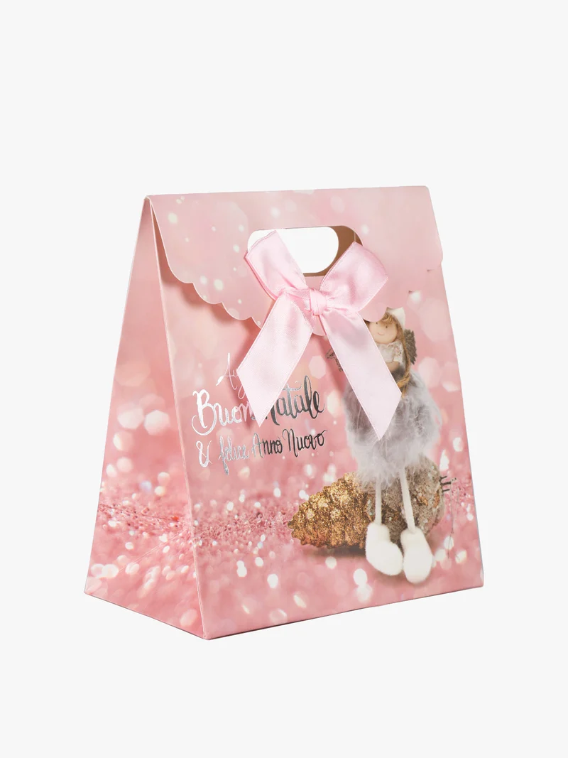 Sacchetto da regalo natalizio - rosa