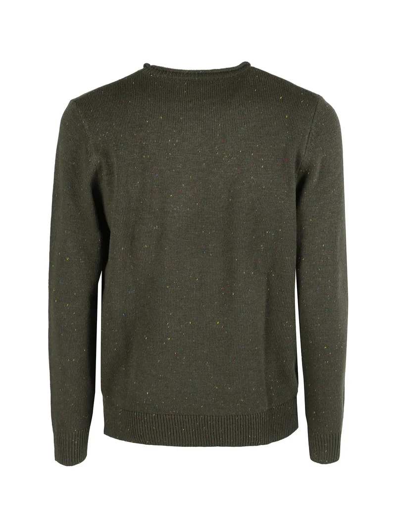 Maglione girocollo da uomo misto lana - militare