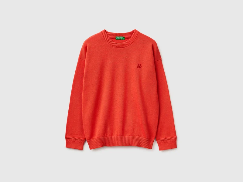 Pullover aus Bio-Baumwolle mit Rundhalsausschnitt