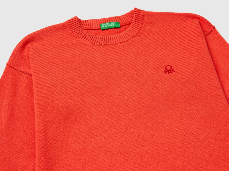 Pullover aus Bio-Baumwolle mit Rundhalsausschnitt