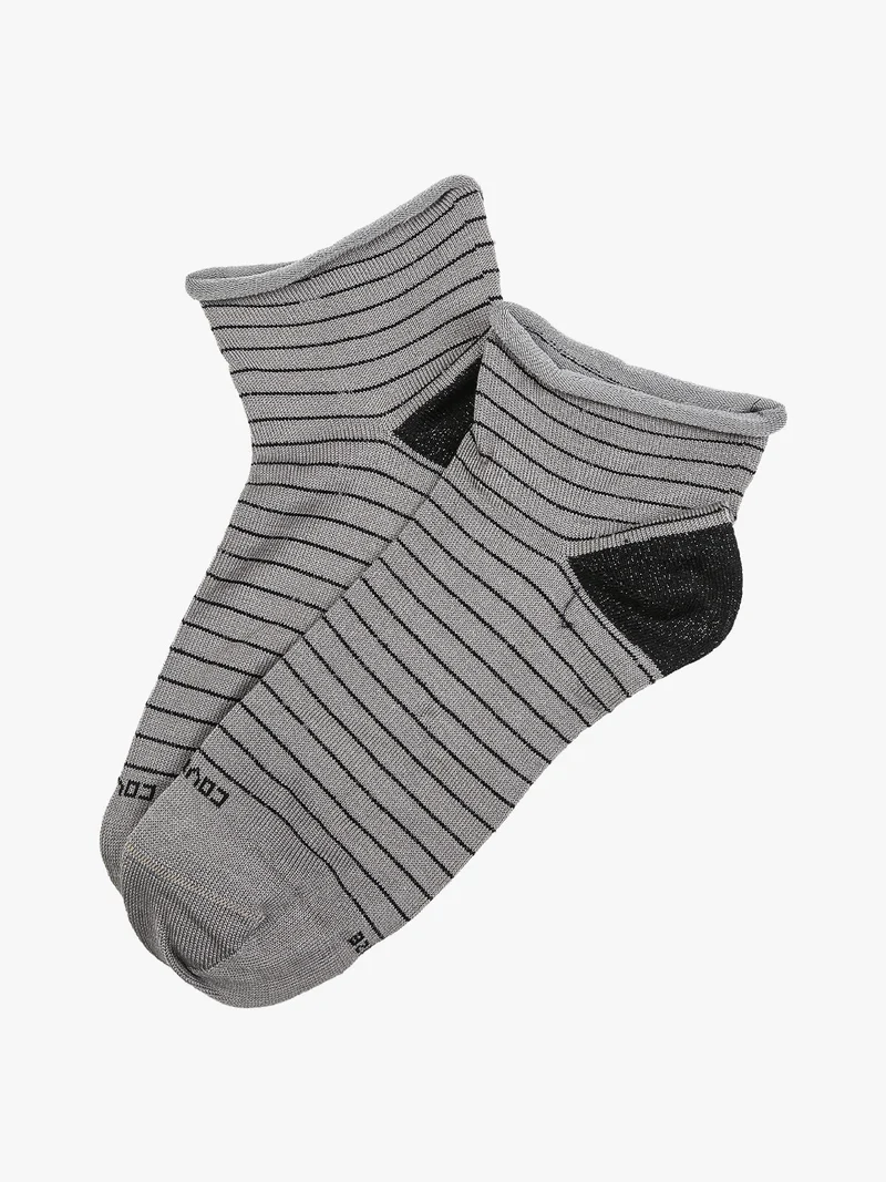 Calze corte da donna in cotone mercerizzato - grigio scuro