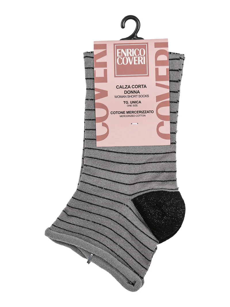 Calze corte da donna in cotone mercerizzato - grigio scuro