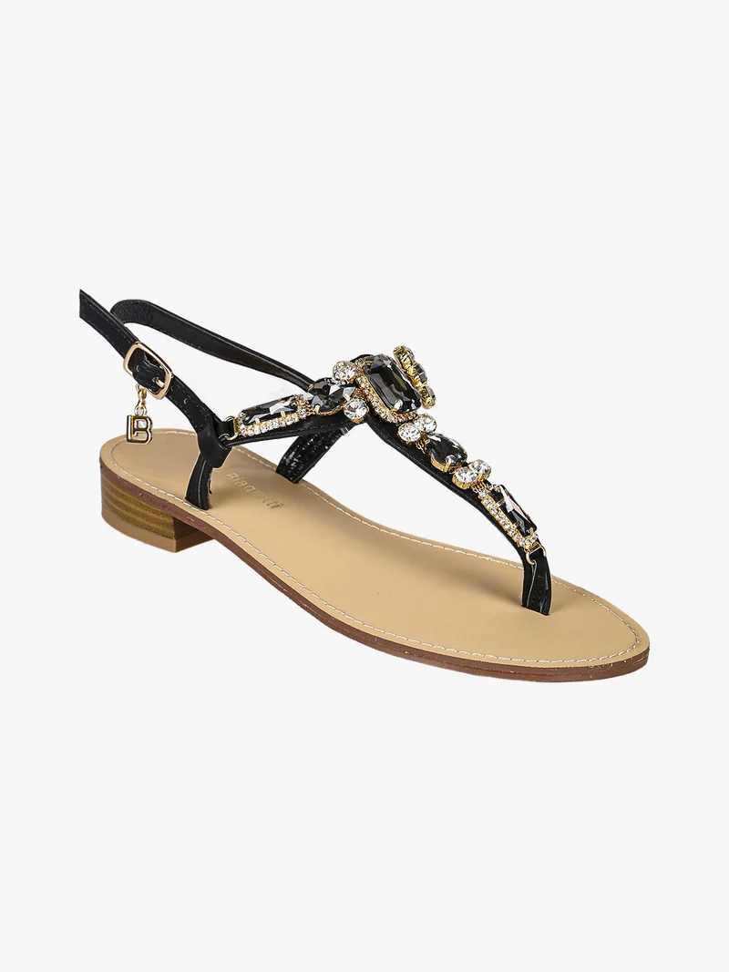 Sandali donna gioiello a infradito - nero