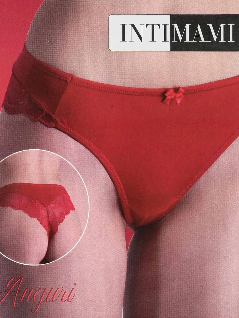 Brasiliana rossa con pizzo - rosso