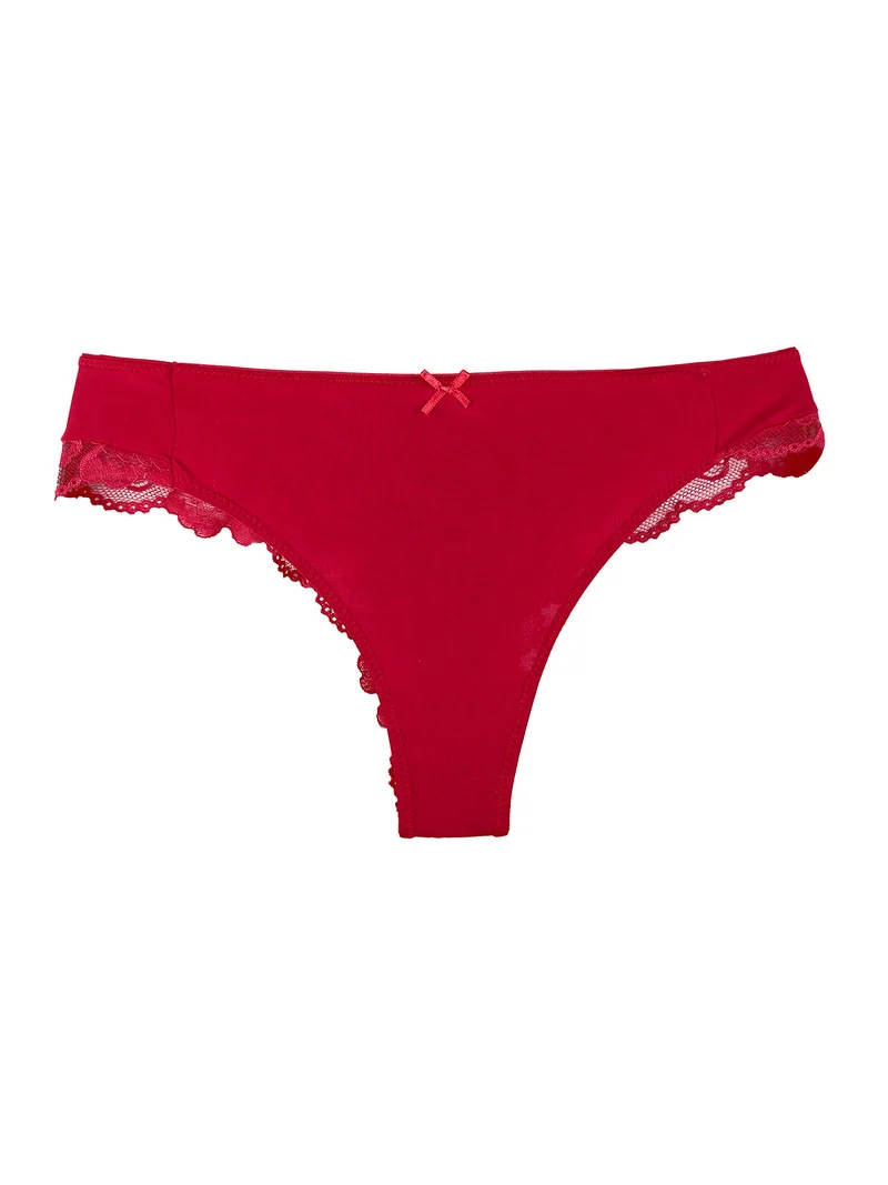 Brasiliana rossa con pizzo - rosso