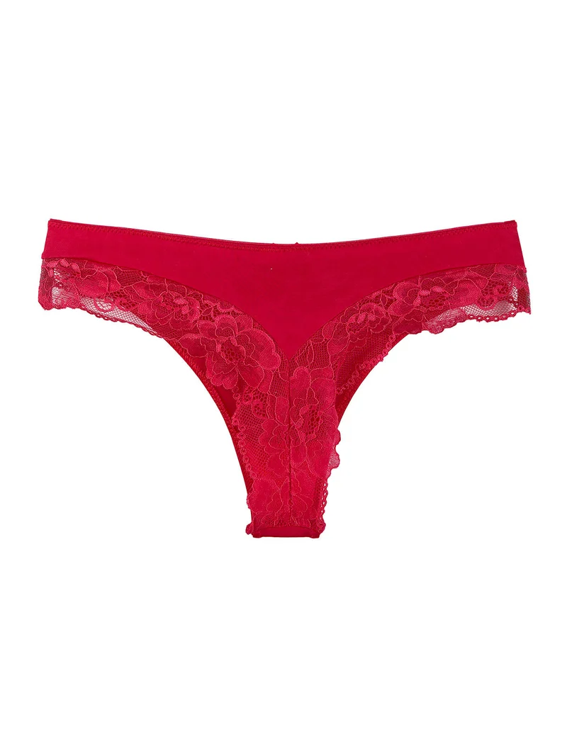 Brasiliana rossa con pizzo - rosso