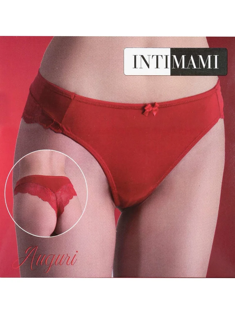 Brasiliana rossa con pizzo - rosso