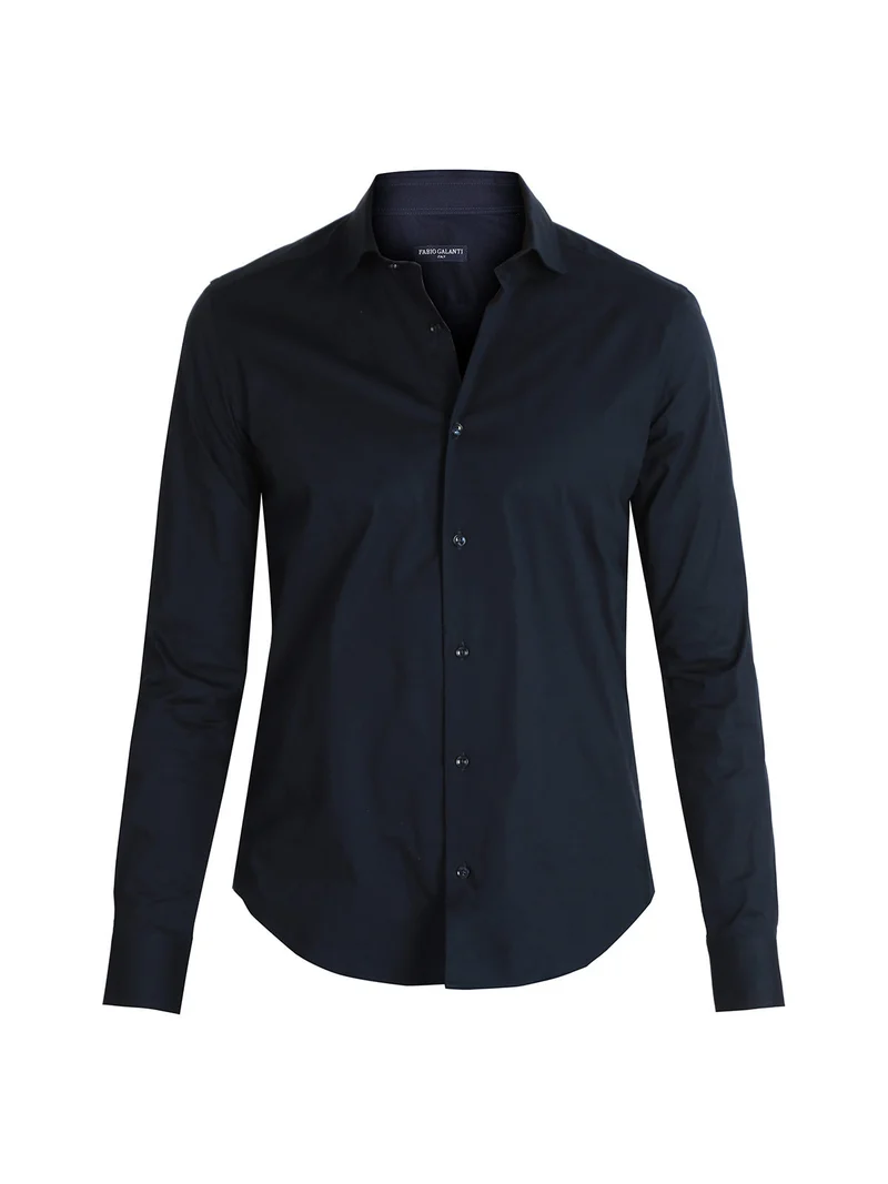 Camicia classica da uomo slim fit - blu scuro