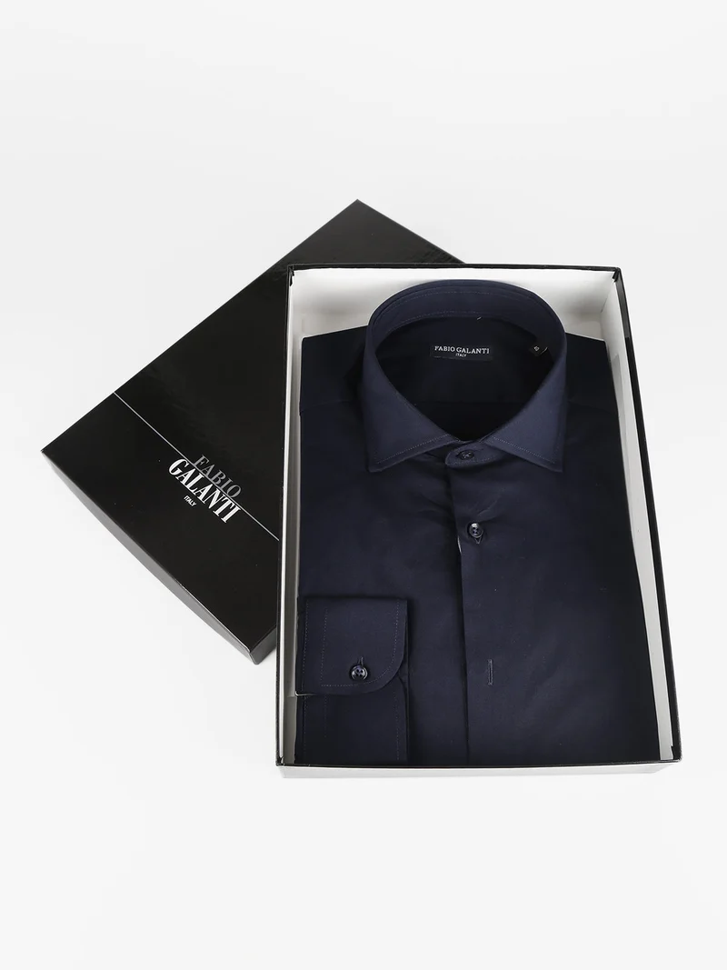 Camicia classica da uomo slim fit - blu scuro
