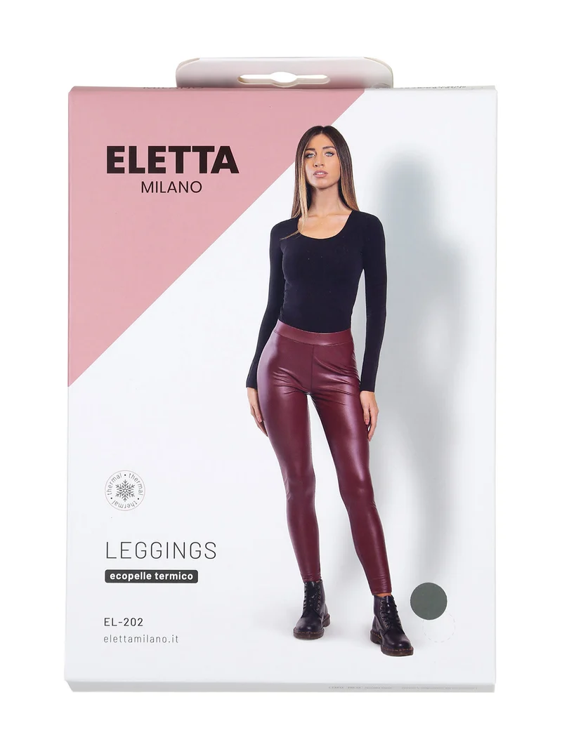 Leggings donna in ecopelle - militare